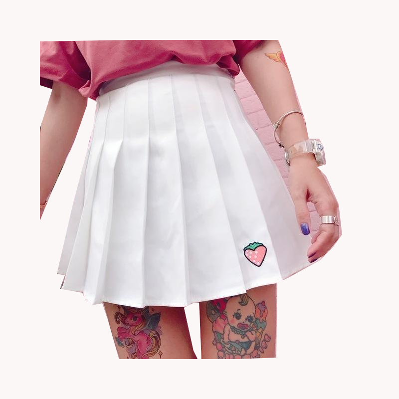 Hod Health & Home Strawberry Tennis Skirt - White - Xl