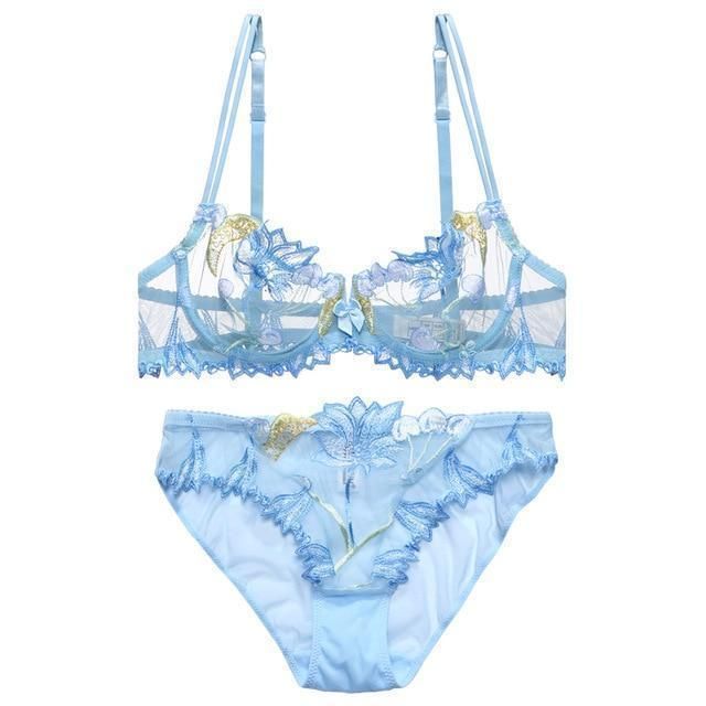 House Of Dasein Little Cherry Lingerie Set Women - Blue - 38C