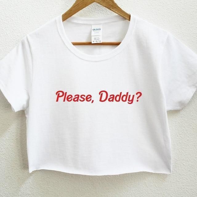 House Of Dasein Daddy Crop Top Ddlg Shirt - White - Xl