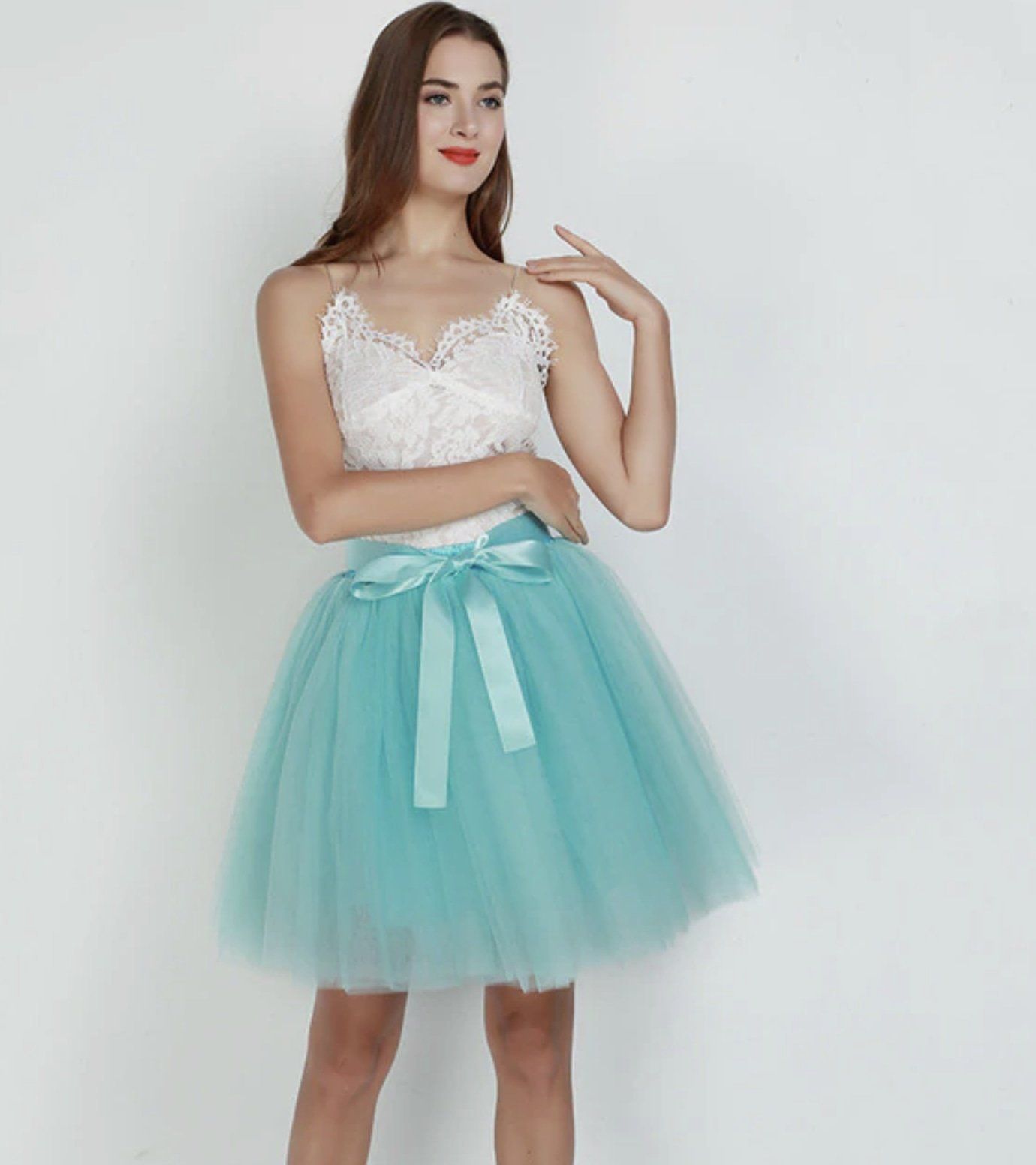 House Of Dasein Tulle Princess Tutu Skirt Women - Seafoam