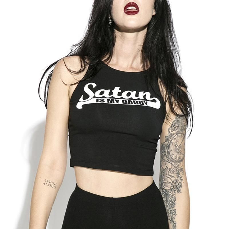House Of Dasein Satan Daddy Crop Top Shirt Ddlg - Tan - Xl