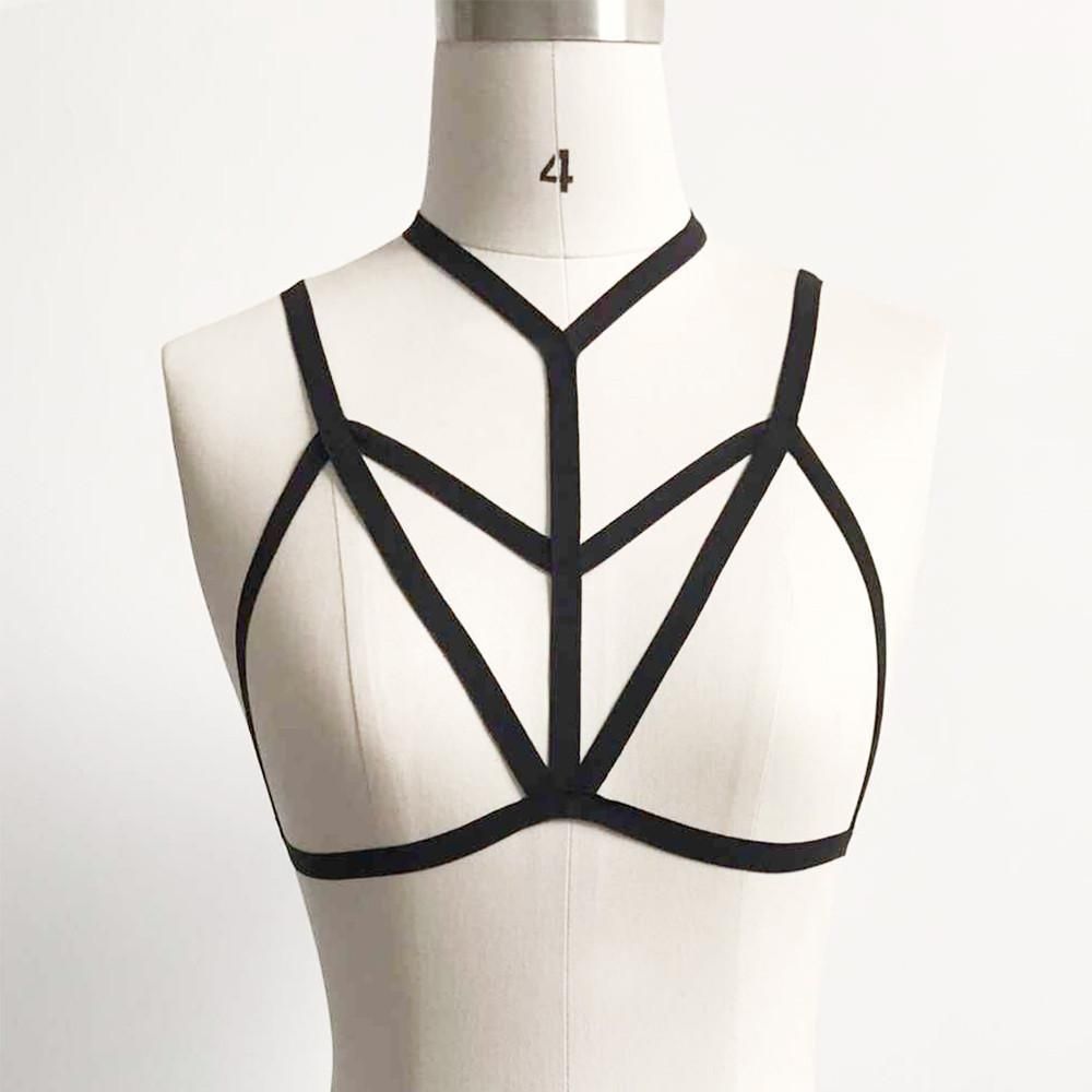 House Of Dasein Y Harness Women Body Fetish Clothing - Black