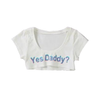 House Of Dasein Yes Daddy Micro Crop Top Ddlg Clothing - White