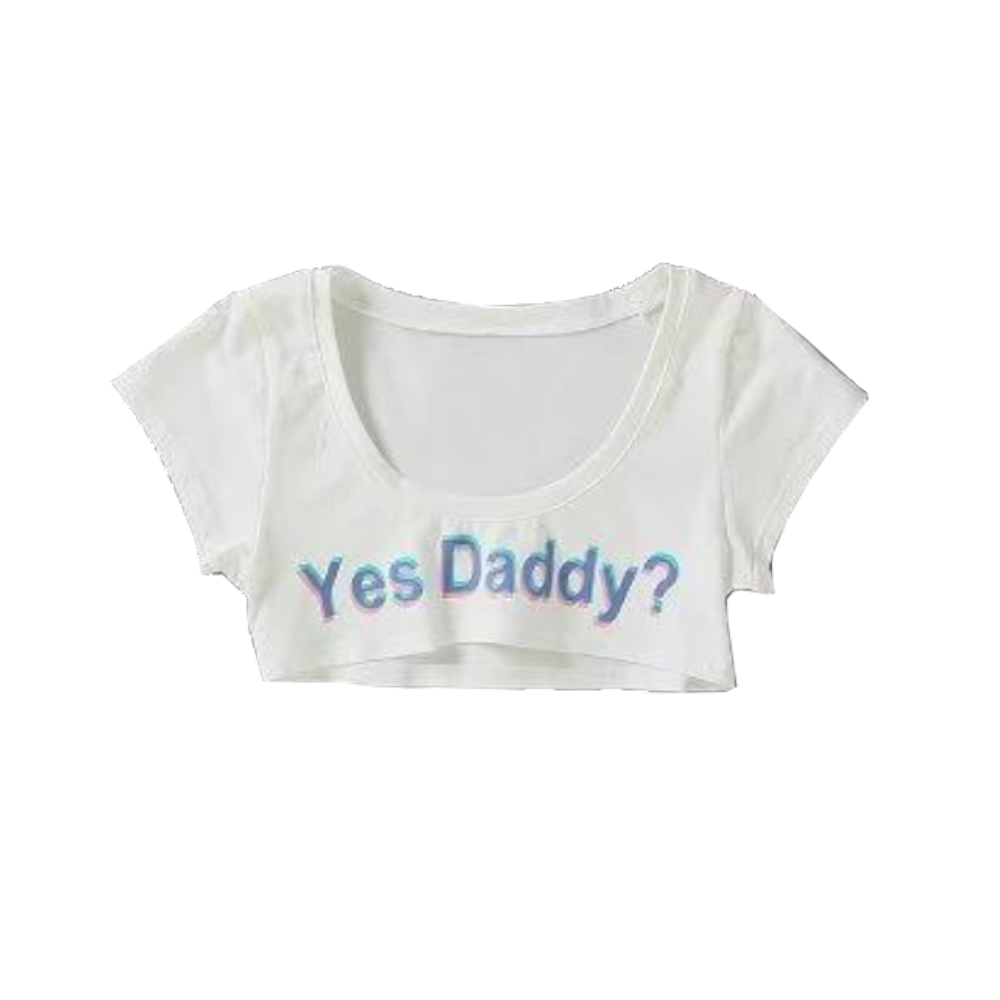 House Of Dasein Yes Daddy Micro Crop Top Ddlg Clothing - White