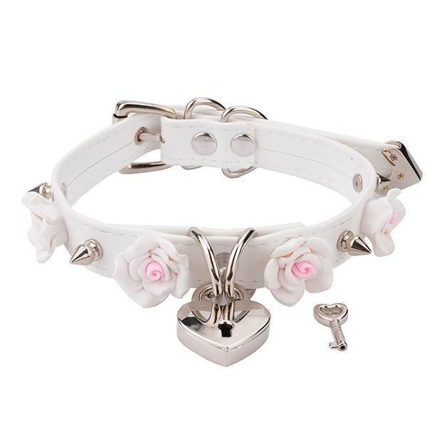 House Of Dasein Rose Locket Collar Ddlg Littles Accessories - White & Silver
