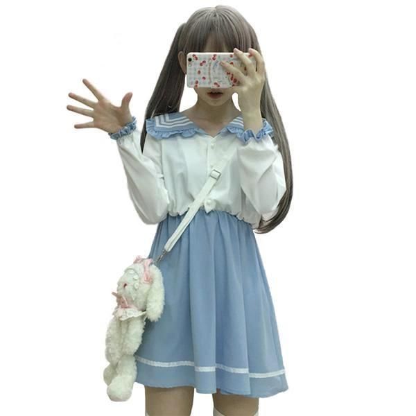Hod Health & Home Traditional School Girl Dress - Blue