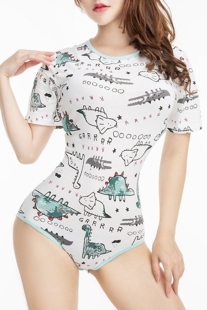 House Of Dasein Dinosaur Onesie Abdl Ddlg Clothing For Littles - Green - M