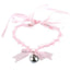 House Of Dasein Kitten Bell Collar Bow Knot Lace Pendant Small Choker Necklace - Pink