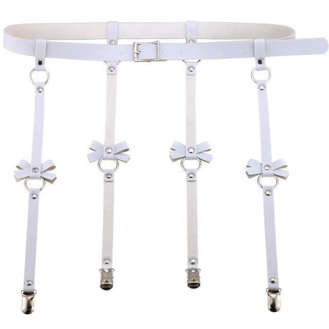 House Of Dasein Vegan Leather Waist Belt Lingerie Women - White