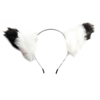 House Of Dasein Furry Fox Ears Pet Play Ddlg Littles Cosplay - White W/ Black Tips