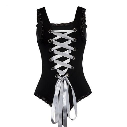 House Of Dasein Corset Back Bodysuit Lingerie Women Clothing - L