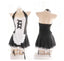 House Of Dasein French Maid Dress Costume Women - White - Three Ribbon Front