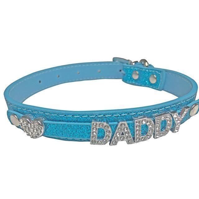 House Of Dasein Black Daddy Rhinestone Collar Ddlg Bdsm Accessories - Blue Main image