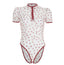 House Of Dasein Sweet Heart Mesh Onesie Abdl Ddlg - Red - L