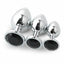 House Of Dasein Stainless Steel Metal Butt Plug Jewel Set Anal Training Kit - Black