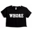 House Of Dasein Whore Crop Top - Black - Black