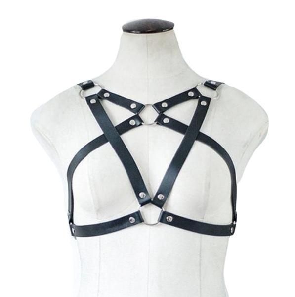 House Of Dasein Belted Pentagram Harness Women Body Fetish Clothing Black