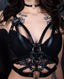 House Of Dasein Triple Ring Harness Women Body Fetish Clothing - Black