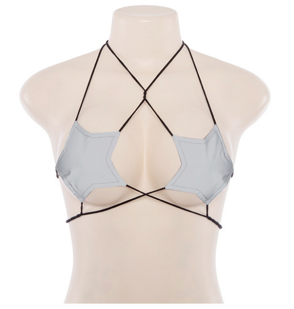 House Of Dasein Latex Star Bralette Kawaii Lingerie Women - White Main image
