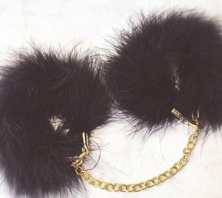 House Of Dasein Fuzzy Black Cuffs Bdsm Restraints - Black
