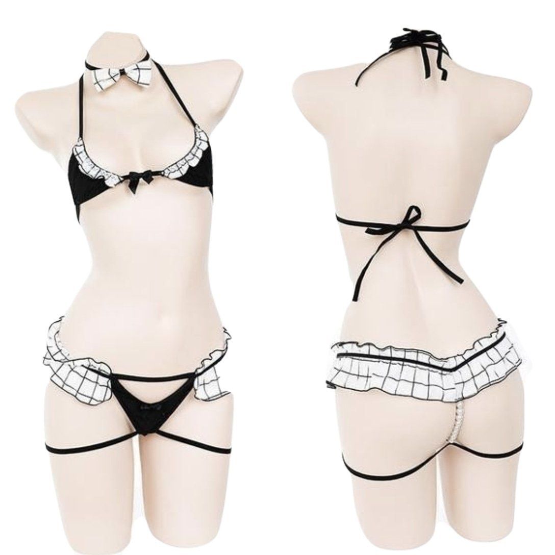 House Of Dasein Skimpy Maid Lingerie Set Cosplay Costume - Pear
