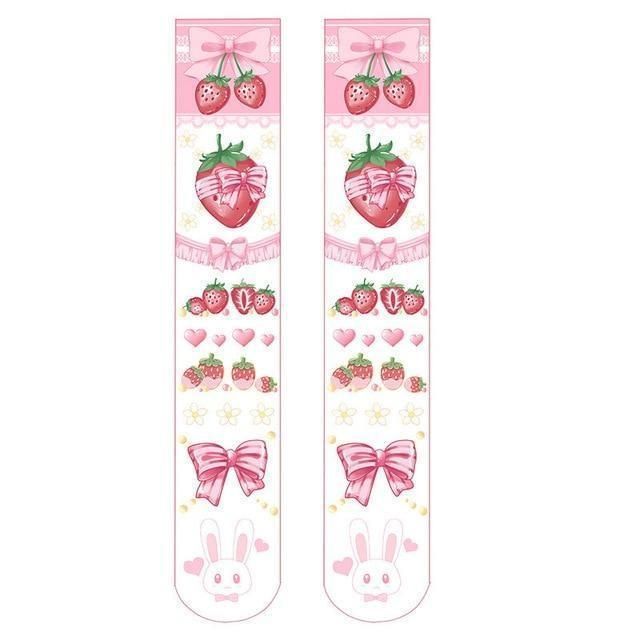 House Of Dasein Strawberry Babe Stockings - Strawberry Stockings