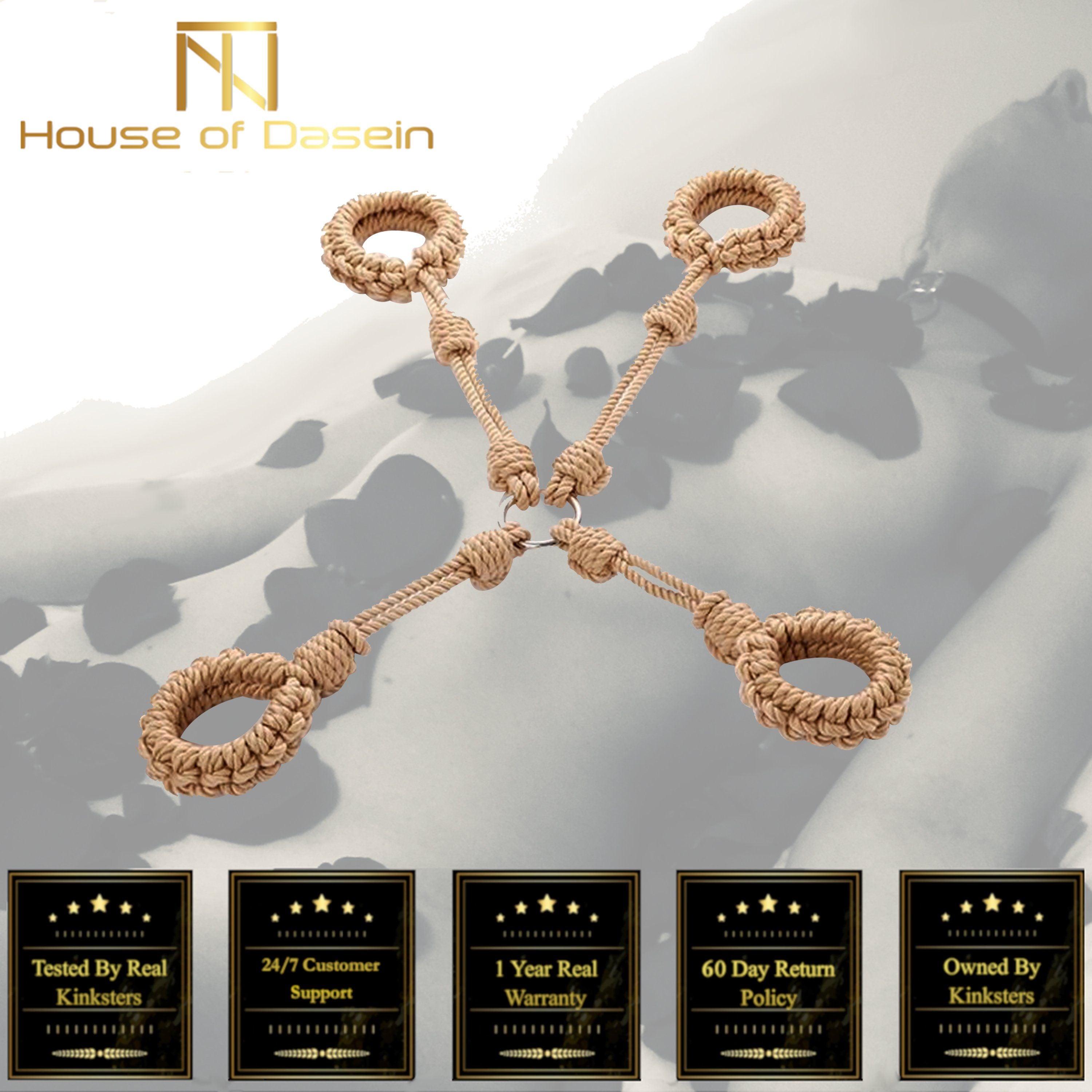 House Of Dasein Shibari Rope Hogtie Restraints Handcuffs Ankle Cuffs Bdsm Bondage Kit