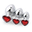 House Of Dasein 3Pcs / Set Butt Jewellery Heart Metal Anal Plug Sex Toys Women - Red - 3 Set
