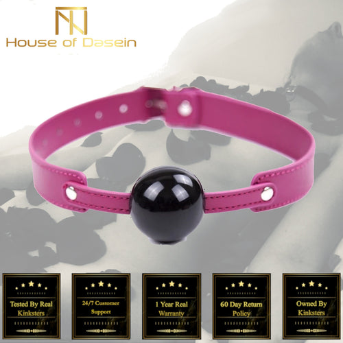 House Of Dasein Pink And Black Silicone Ball Gag Bdsm Mouth Bondage Restraints - Black