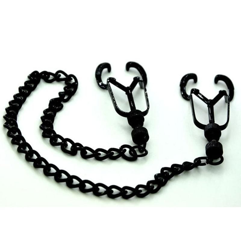 House Of Dasein Black Metal Nipple Clamps Chain Breast Bondage Bdsm Kink Fetish Restraints - Black Main image