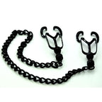House Of Dasein Black Metal Nipple Clamps Chain Breast Bondage Bdsm Kink Fetish Restraints - Black