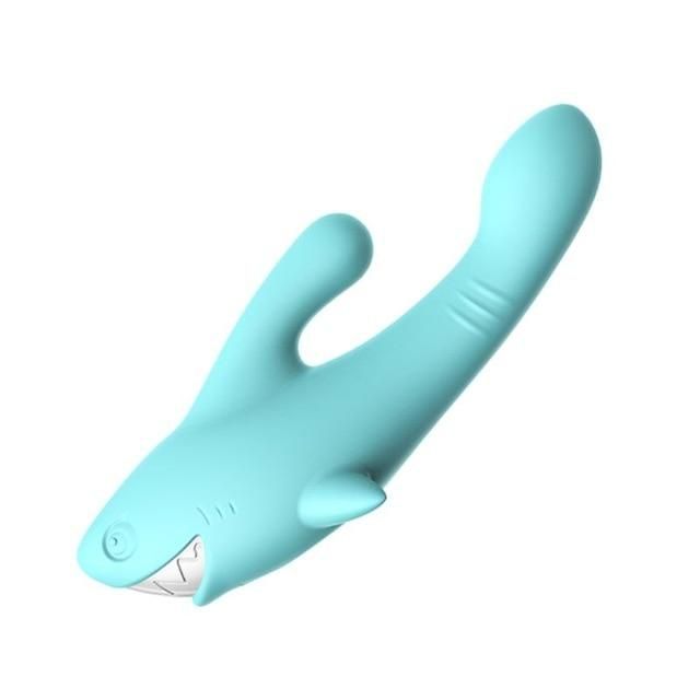 House Of Dasein Blue Shark G Spot Clitoral Stimulation Rabbit Vibrator Sex Toy - Blue Main image