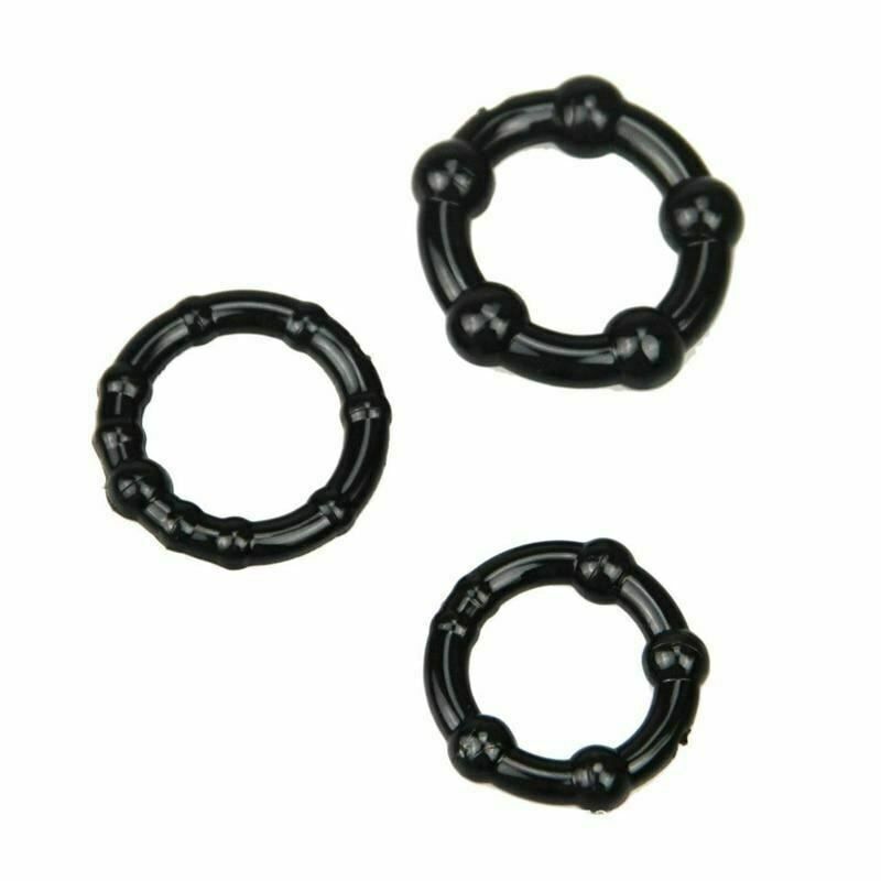 House Of Dasein Black Silicone Stretchy Cock Rings Penis Enhancer Men Couples - Black