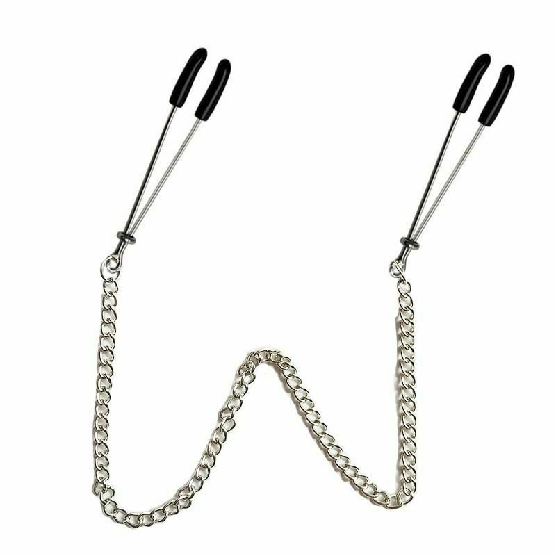House Of Dasein Chain Nipple Clamps Breast Play Bondage Kink Bdsm Fetish Restraints - Silver