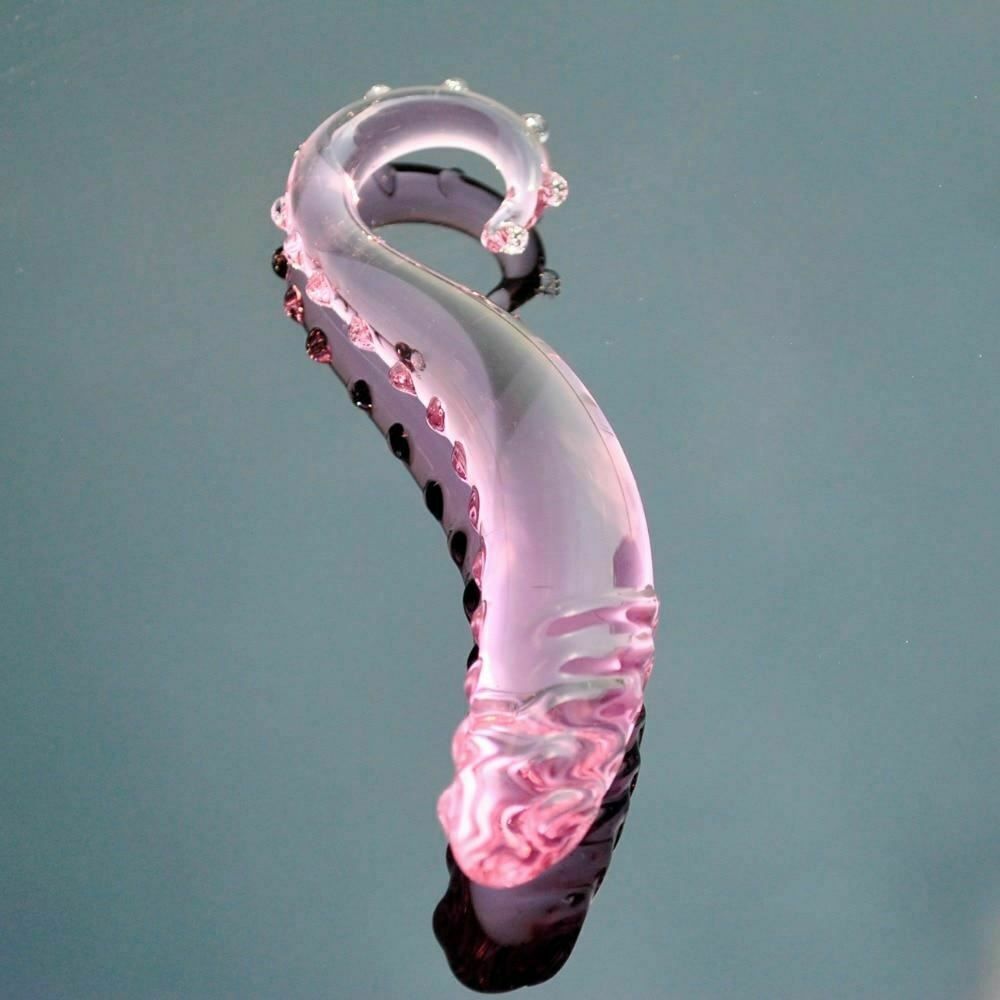 House Of Dasein Pink Tentacle Dildo Crystal Penis Glass Rod Anal Spot Dong - Pink