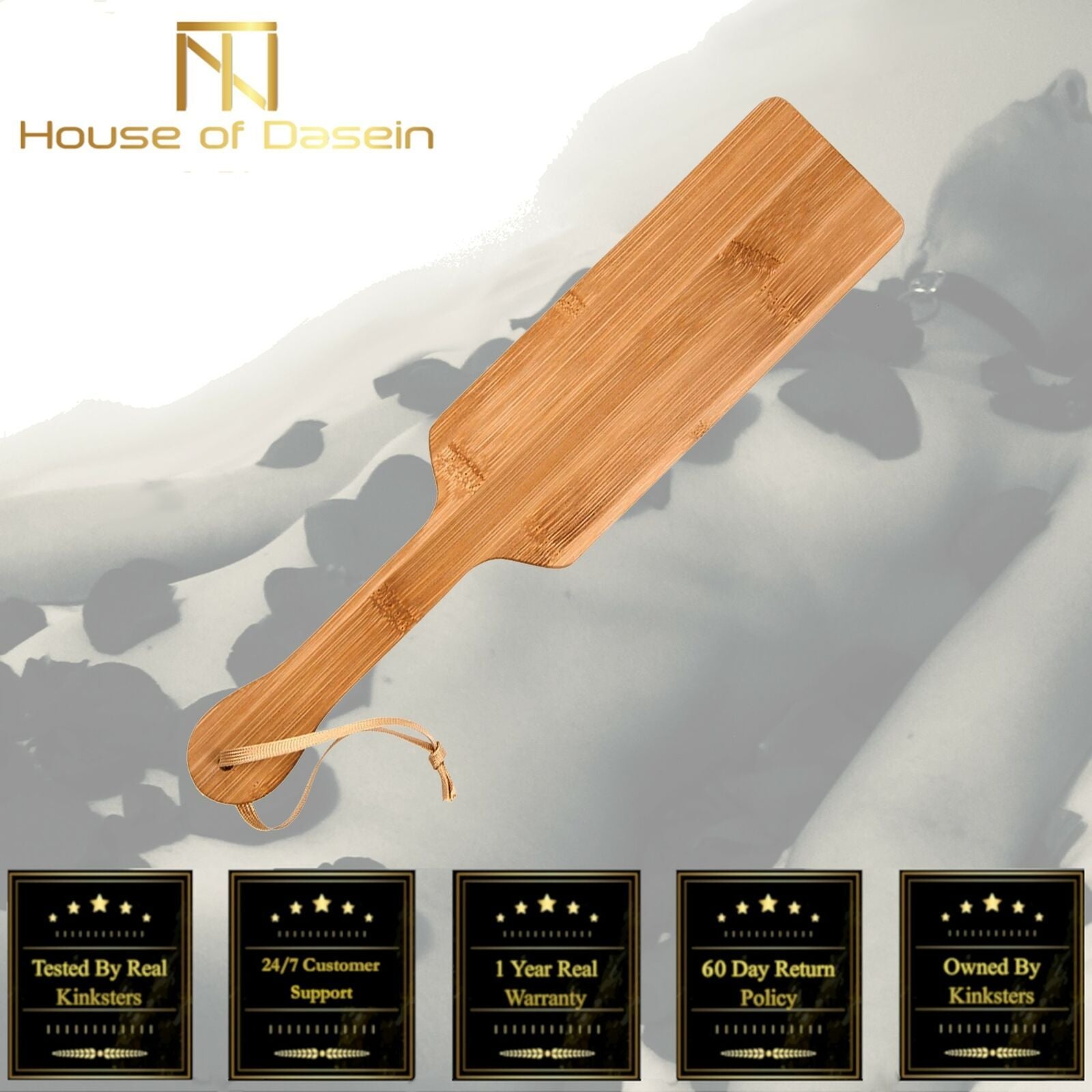House Of Dasein Big 35.7Cm Natural Bamboo Wood Paddle Bdsm Spanking Impact Play Fetish - Wood
