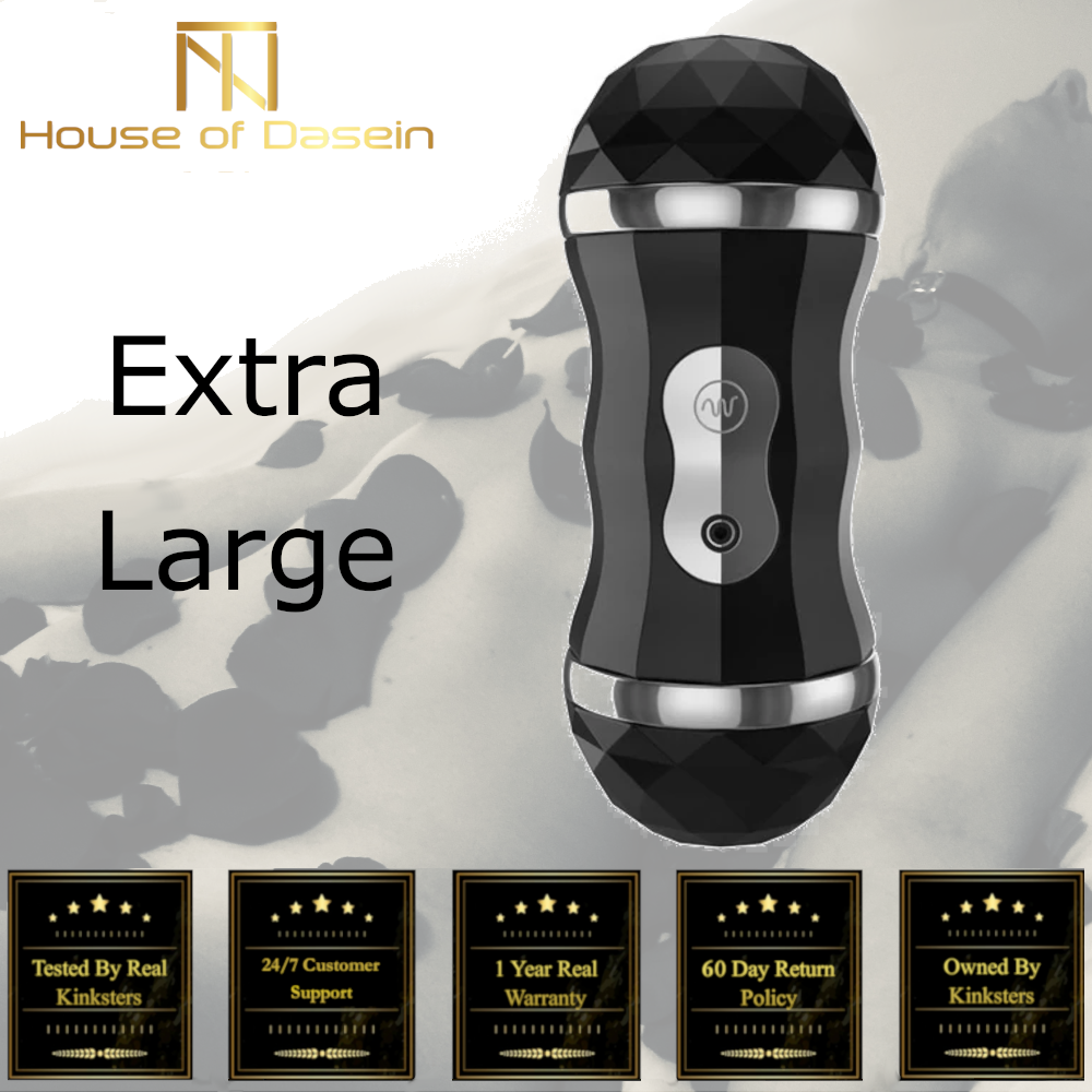 House Of Dasein Large Masturbation Cup Double Entrance Realistic Rechargeable Masturbator - Flesh