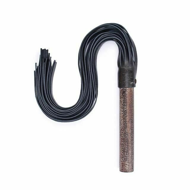House Of Dasein Leather Real Wood Flogger Spanking Paddle Bdsm Impact Toy - Brown