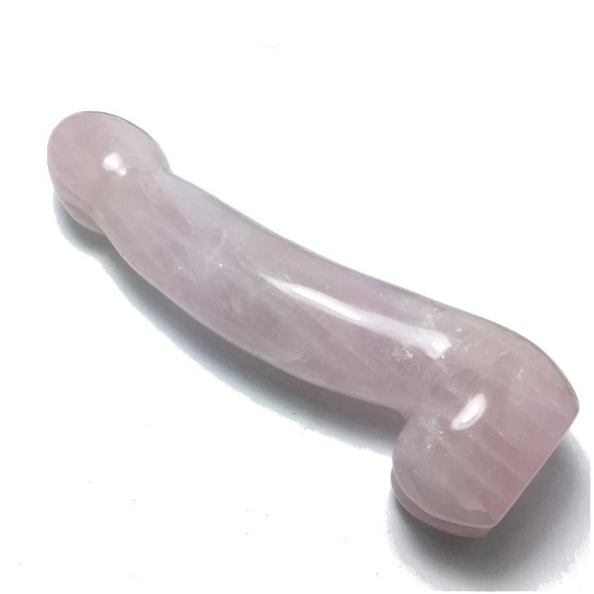 House Of Dasein Natural Rose Quartz Yoni Wand Dildo Women Masturbation Massager - Rose