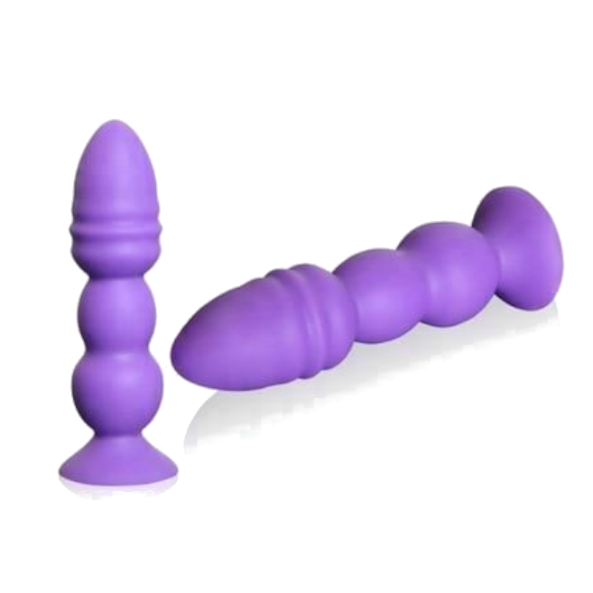House Of Dasein Big Purple Silicone Butt Plug Beads Unisex Large Anal Sex Toys - Purple - Advanced Level