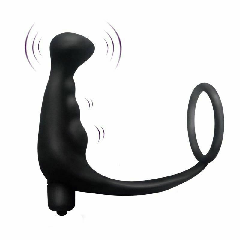 House Of Dasein Cock Ring Vibrating Anal Plug Prostate Massager Vibrator 10 Modes Men - Black