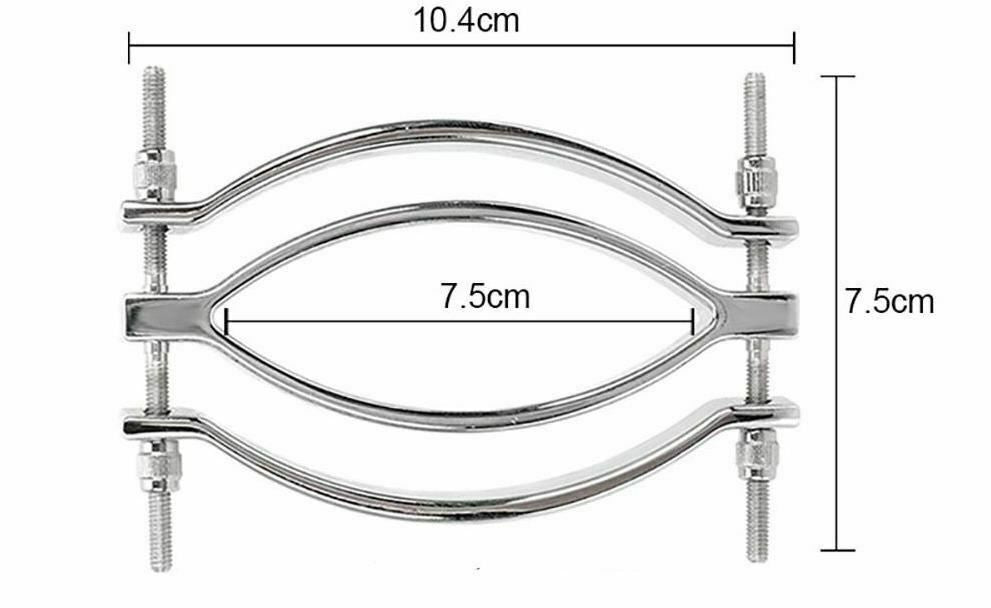 House Of Dasein Stainless Steel Metal Clamps Bdsm Vagina Speculum Labia Spreader - Silver