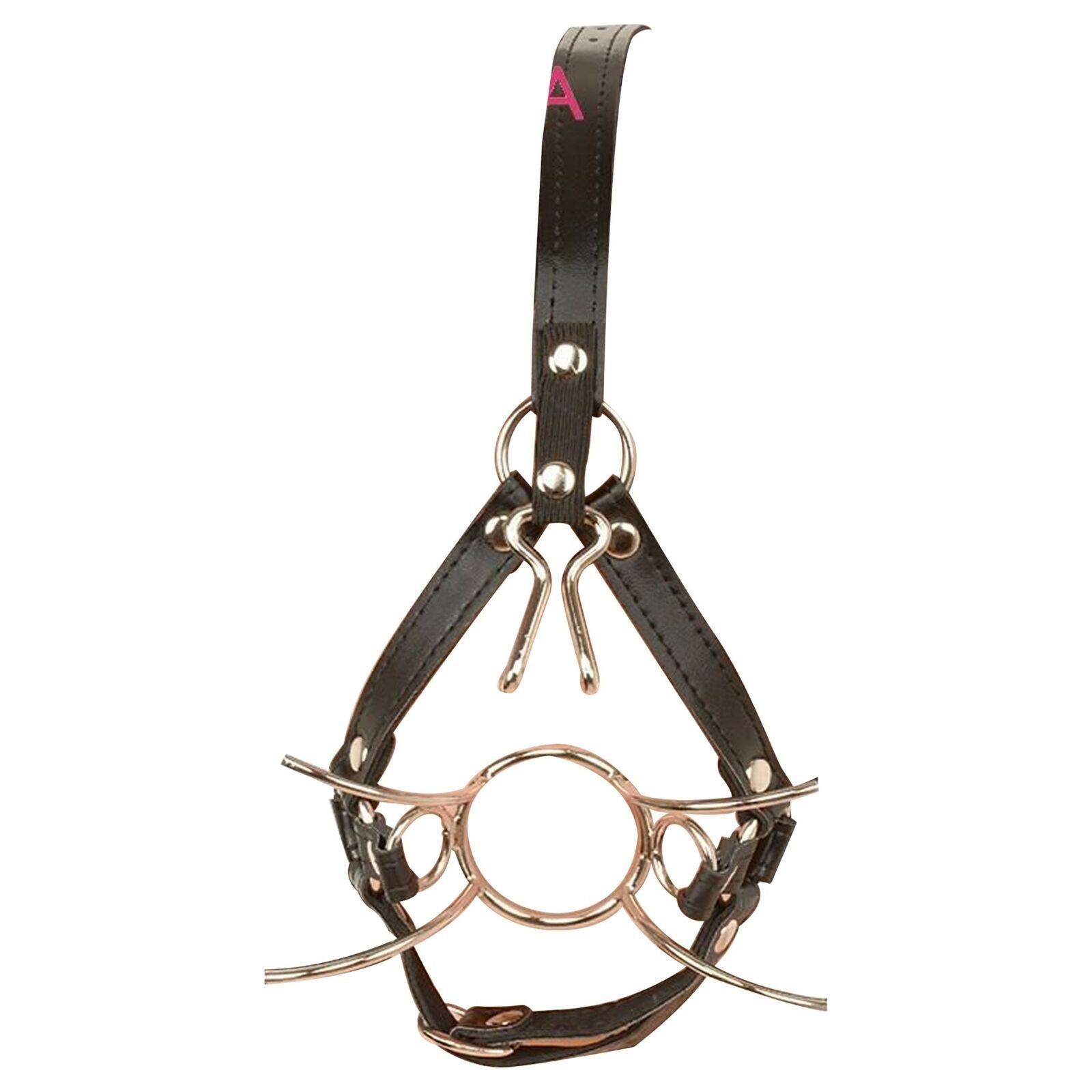House Of Dasein Head Harness Spider Gag Open Mouth Nose Hook Bondage Bdsm Restraints - Black