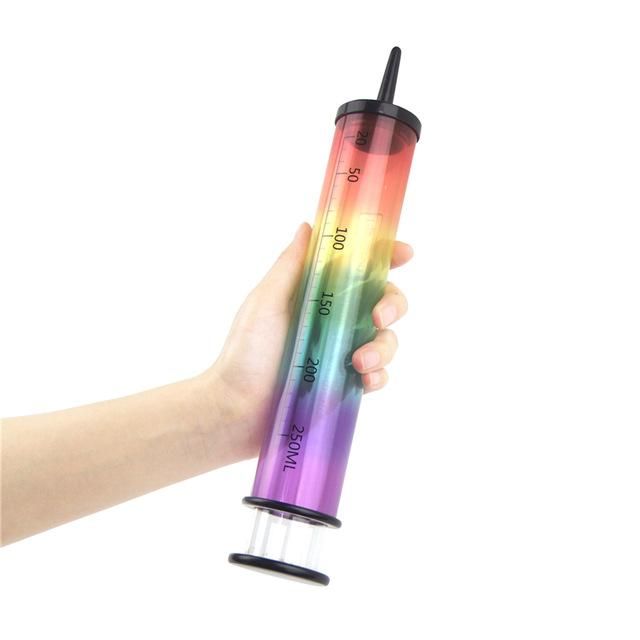 House Of Dasein Rainbow Anal Enema Cleaner 250Ml Large Syringe Butt Play Cleaning - Rainbow