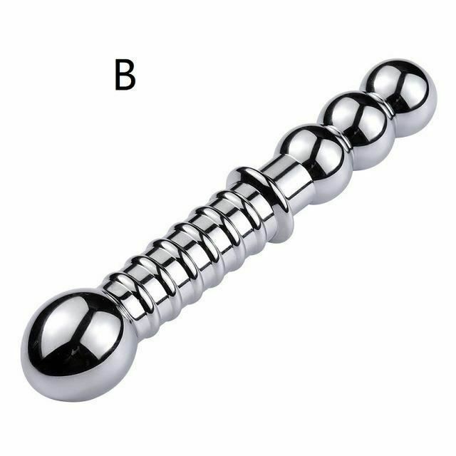 House Of Dasein 3 Styles Large Metal Anal Beads Butt Plug Dildo Sex Toy - B Main image