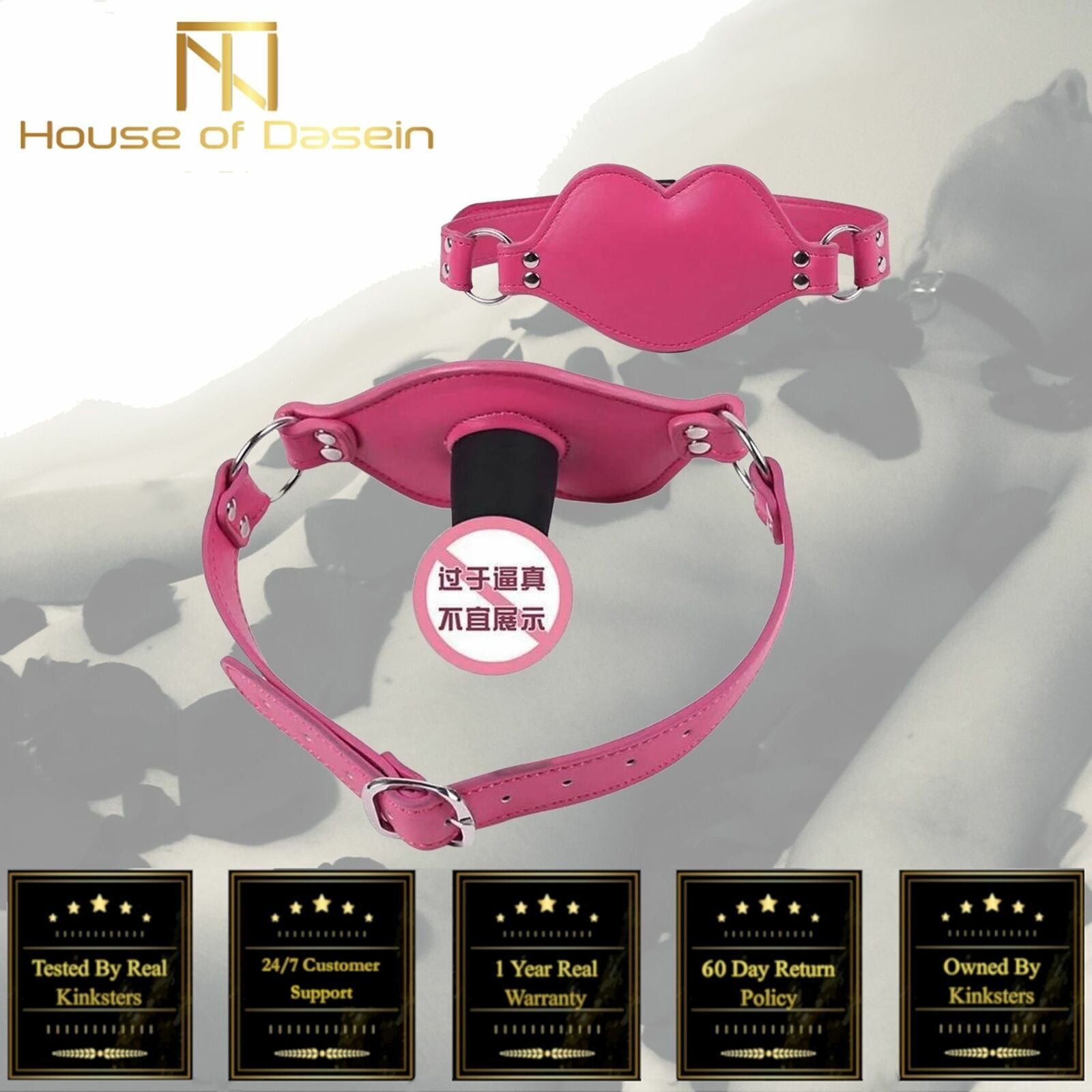 House Of Dasein Pink Penis Dildo Gag Cock Mouth Plug Bdsm Bondage Restraints - Pink Main image