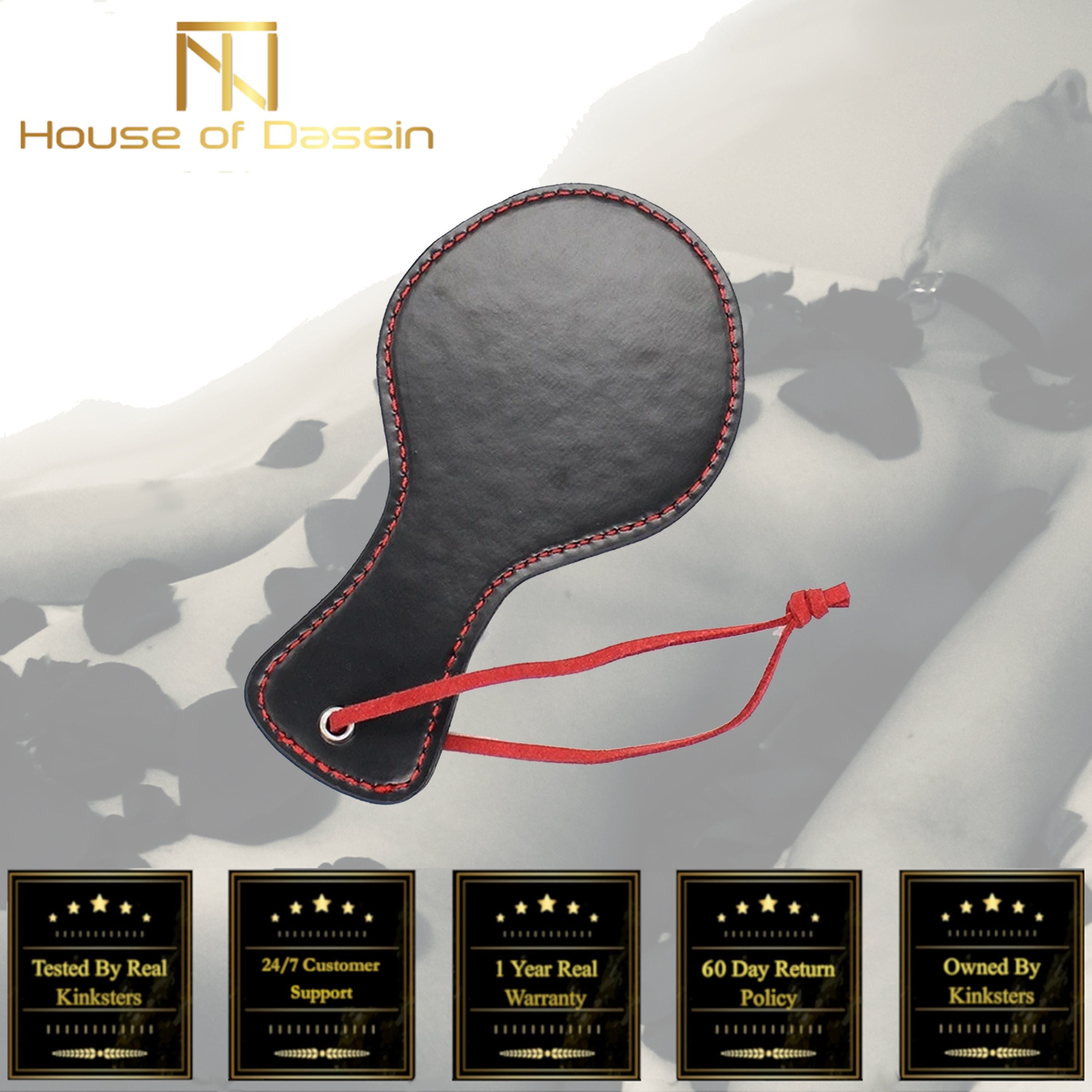 House Of Dasein Mini Spanking Paddle Impact Play Bondage Kink Fetish Restraints - Black Main image