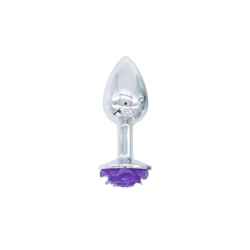 House Of Dasein Purple Rose Stainless Steel Anal Plugs 3 Sizes Vibrating Bdsm Butt Set - Rose - Small Plug - Plug Only