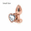 House Of Dasein Rose Gold Metal Butt Plug Jewellery Rhinestone Anal Sex Toys - White - S - Heart