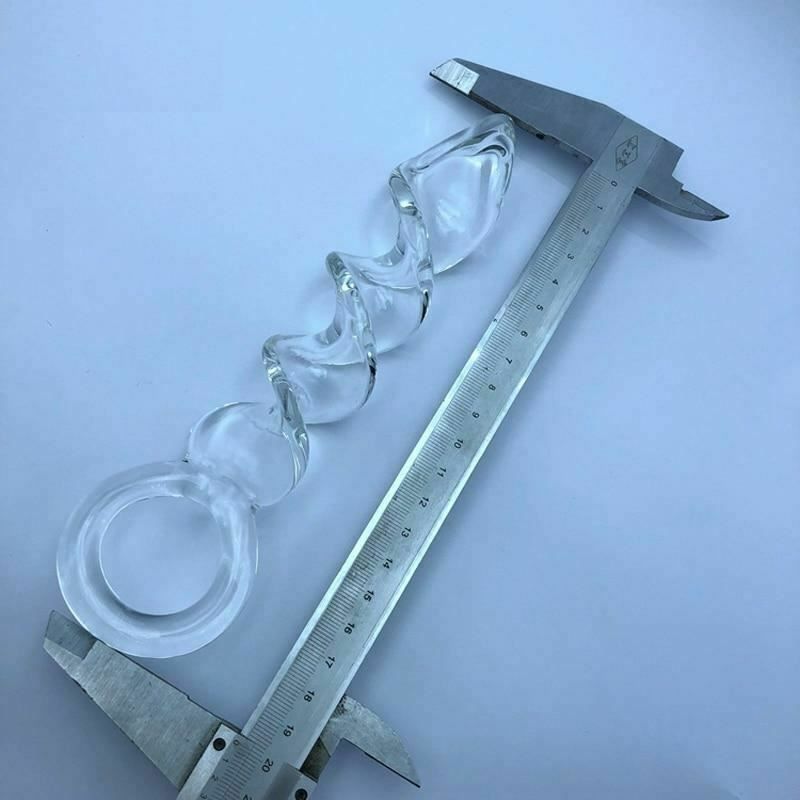 House Of Dasein Pyrex Crystal Spiral Dildo Transparent Long Butt Plug Sex Toys Anal Fetish - Clear